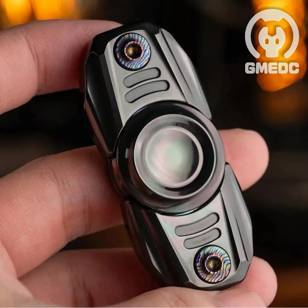 GMEDC PROMETHEUS شوكة ضبط تململ سبينر اثنين من أوراق افتتاح درع الدوران دفع المنزلق الكبار التصاميم الأصلية المفتوحة مسمار الدوران