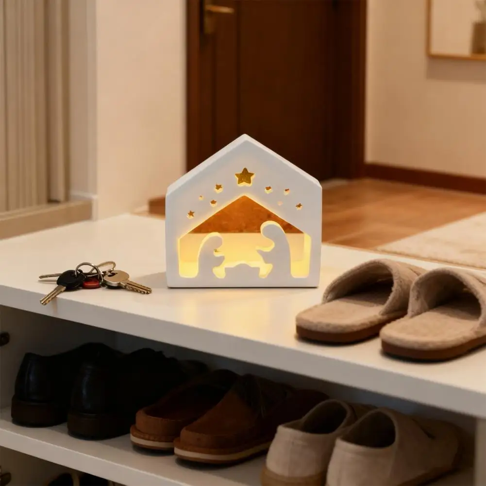 Nativity Scene Silicone Mold Handmade Christmas Nativity Lamp Silicone Mold for Diy Birth of Jesus Scene Ornament Crafts Gypsum view 5