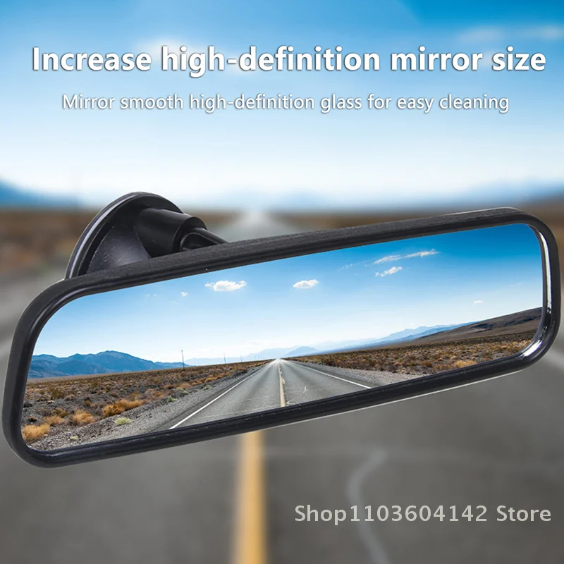 

1 Piece Vehicle Suction Stick Rearview Mirror 20CM Car Truck Wide Flat Interior 360° Rotating Universal Rear View Mirror