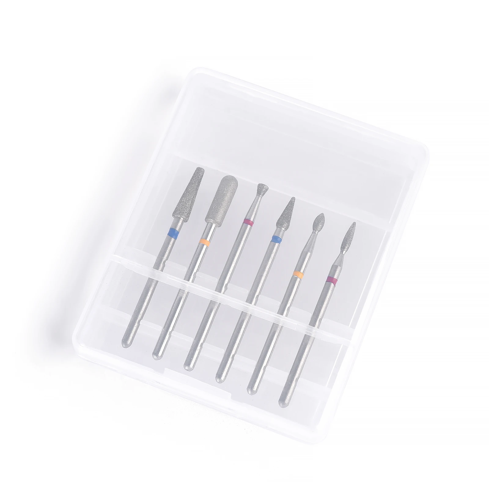 Organisateur de Nail Art à 6 trous, boîte de rangement vide en plastique Transparent pour foret, boîte de rangement multifonctionnelle pour outils de manucure