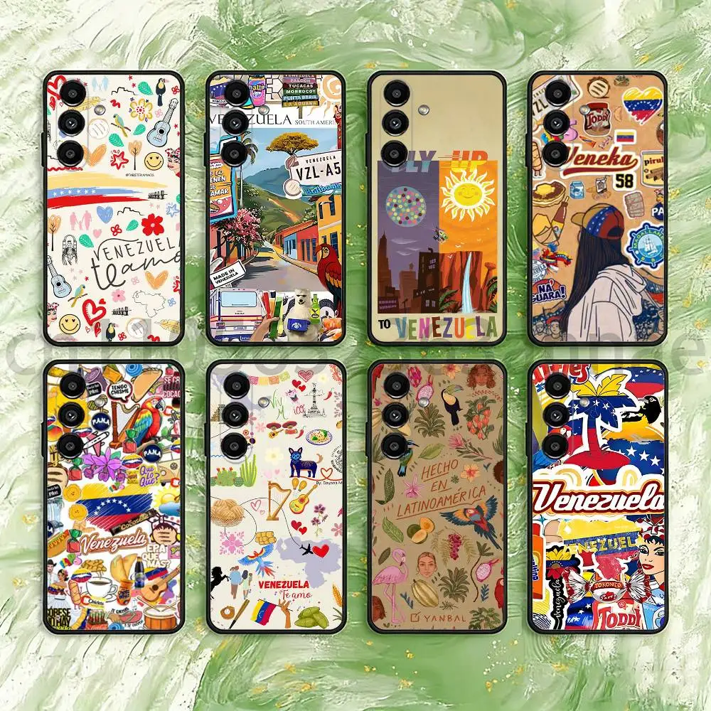 Aesthetic Art Venezuela  Phone Case For Samsung S25,24,23,22,21,S20,Ultra,Plus,FE Black Soft Cover