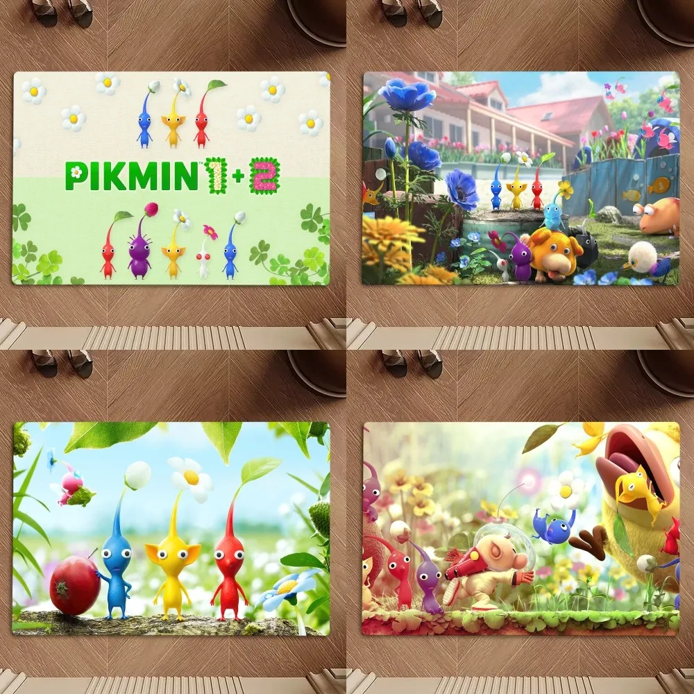 Instant Strategy Electronics Pikmin Game Floor Mat Bedroom Kitchen Door Bath House Super Absorbent Foot Non-slip