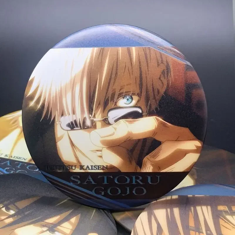 Anime Jujutsu Kaisen Satoru Gojo Cosplay Cartoon Reflect Light Gilding Badge Birthday Xmas Gift Backpack Pendant Decoration