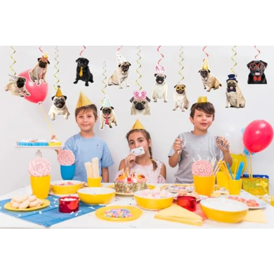 24 قطعة الصلصال الكلب زينة معلقة الصلصال معلقة الدوامات السقف الدوامات الصلصال حفلة عيد ميلاد لوازم لزينة حفلة الصلصال