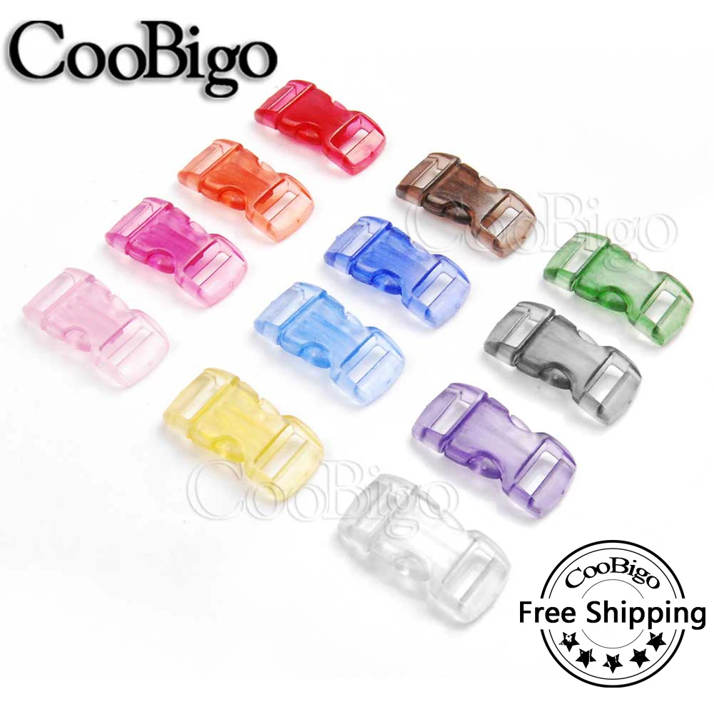 Mini Transparent Paracord Bracelet Closure Side Release Buckle Fasteners for Jewelry Making Wristband DIY Craft Parts Clear 10mm