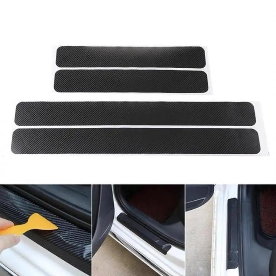 3D Carbon Fiber Car Door Sill Protector Stickers for Volkswagen VW Golf 4 6 7 GTI Tiguan Passat B5 B6 B7 CC Jetta MK5 Polo