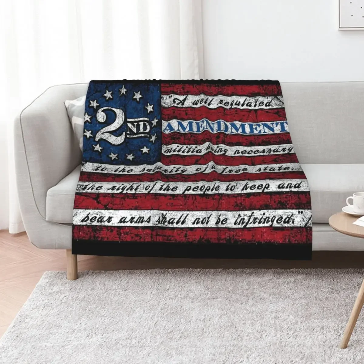 

2nd Second Amendment Flag, 1791 Vintage American Flag Throw Blanket Luxury Designer Bed linens Picnic Fashion Sofas Blankets