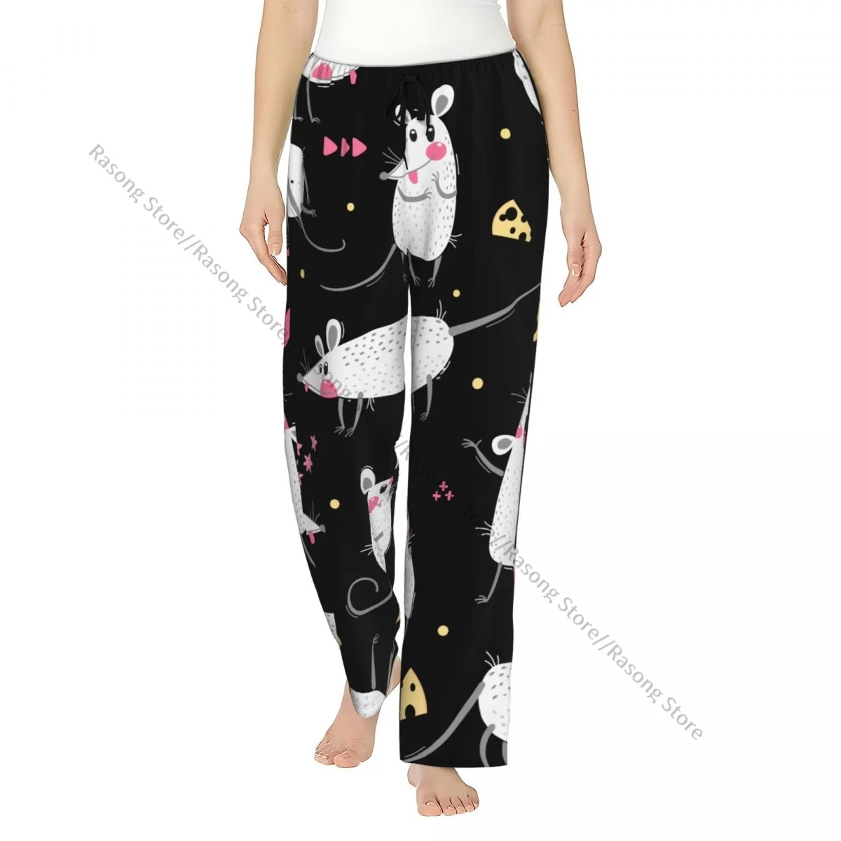 

Women Lounge Pants Soft Cute Rats Funny Mice Pajama Pants Winter Sleepwear