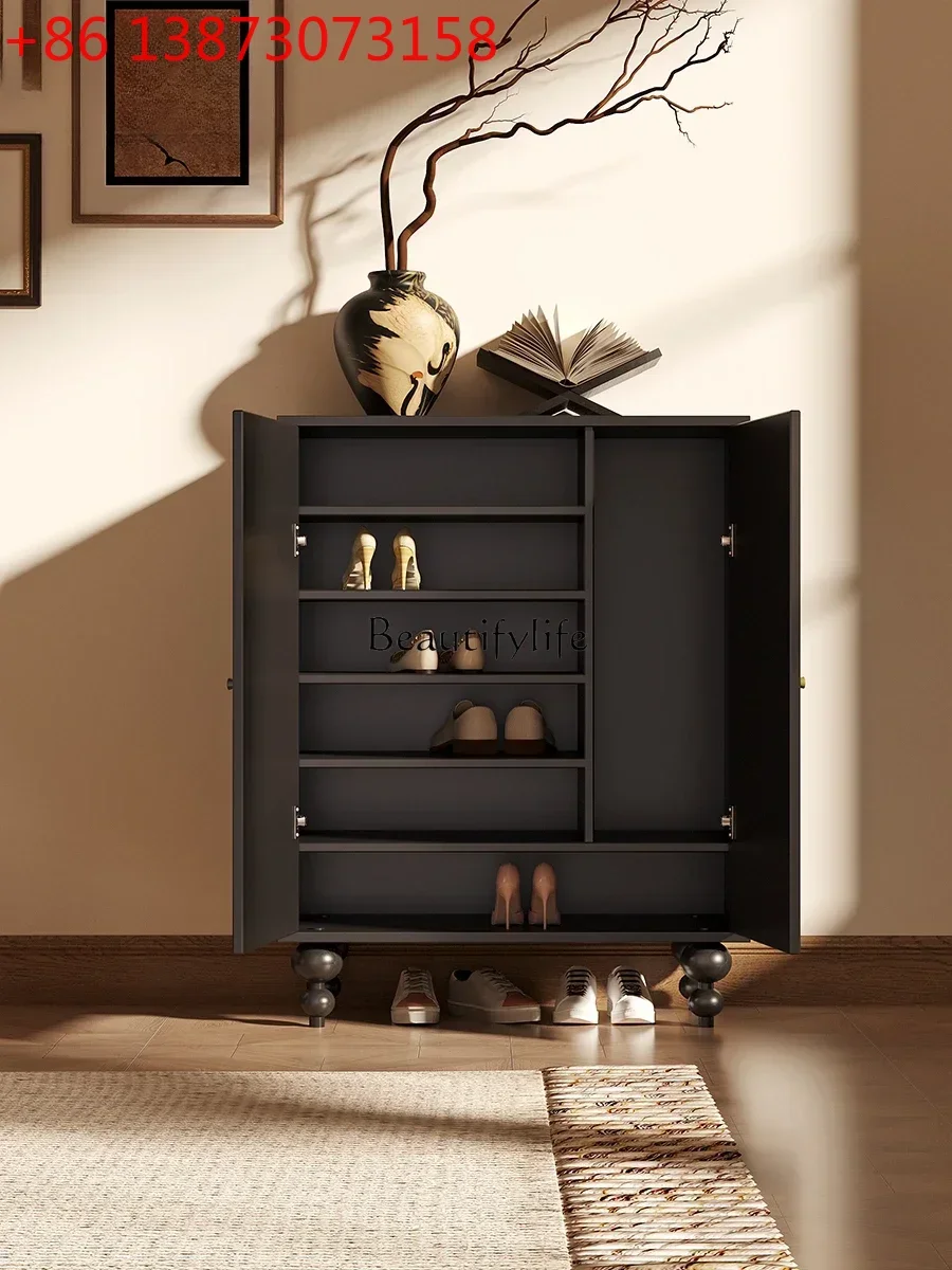 FG*French light luxury jungle zebra entrance entrance shoe cabinet entrance living room storage locker
