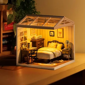 Robotime-DIY Miniatura Dollhouse Kit com Acessórios, Supply Store Kit, LED para Construir, Decoração, Presente de Aniversário 12 principais vendas minhatura de predio - №2