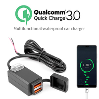 Motorcycle Charger Multifunction Waterproof Dustproof Dual USB Adapter 12-24V Dual QC 3.0/5V 3.1A With Switch Moto Accessory