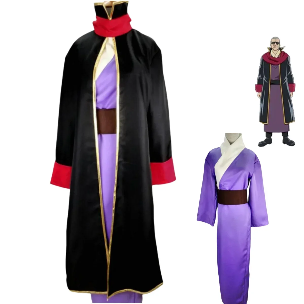 

Костюм для косплея из аниме Gintama matsudairkatakuriko, черная накидка Shinsengumi, Униформа, полный комплект для мужчин и женщин, карнавальный костюм на Хэллоуин