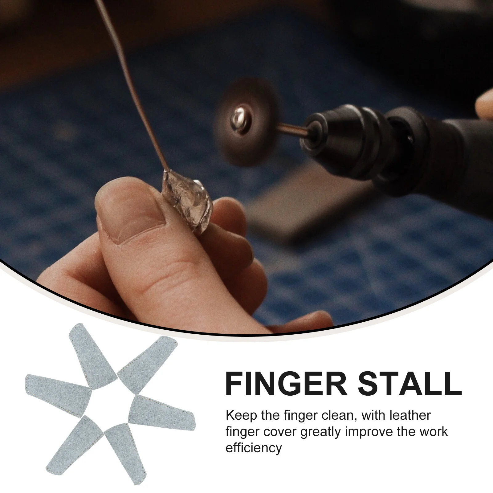 5pcs Finger Protector Thick Heat Insulation Sleeve For Scald Scratch Protection Jewelry Making Tool High Temperature