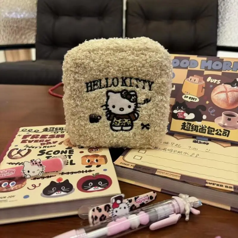 Kawaii hello kitty sacos de armazenamento bonito dos desenhos animados bordado bolsa portátil caso maquiagem viagem saco de maquiagem presente de natal para a menina