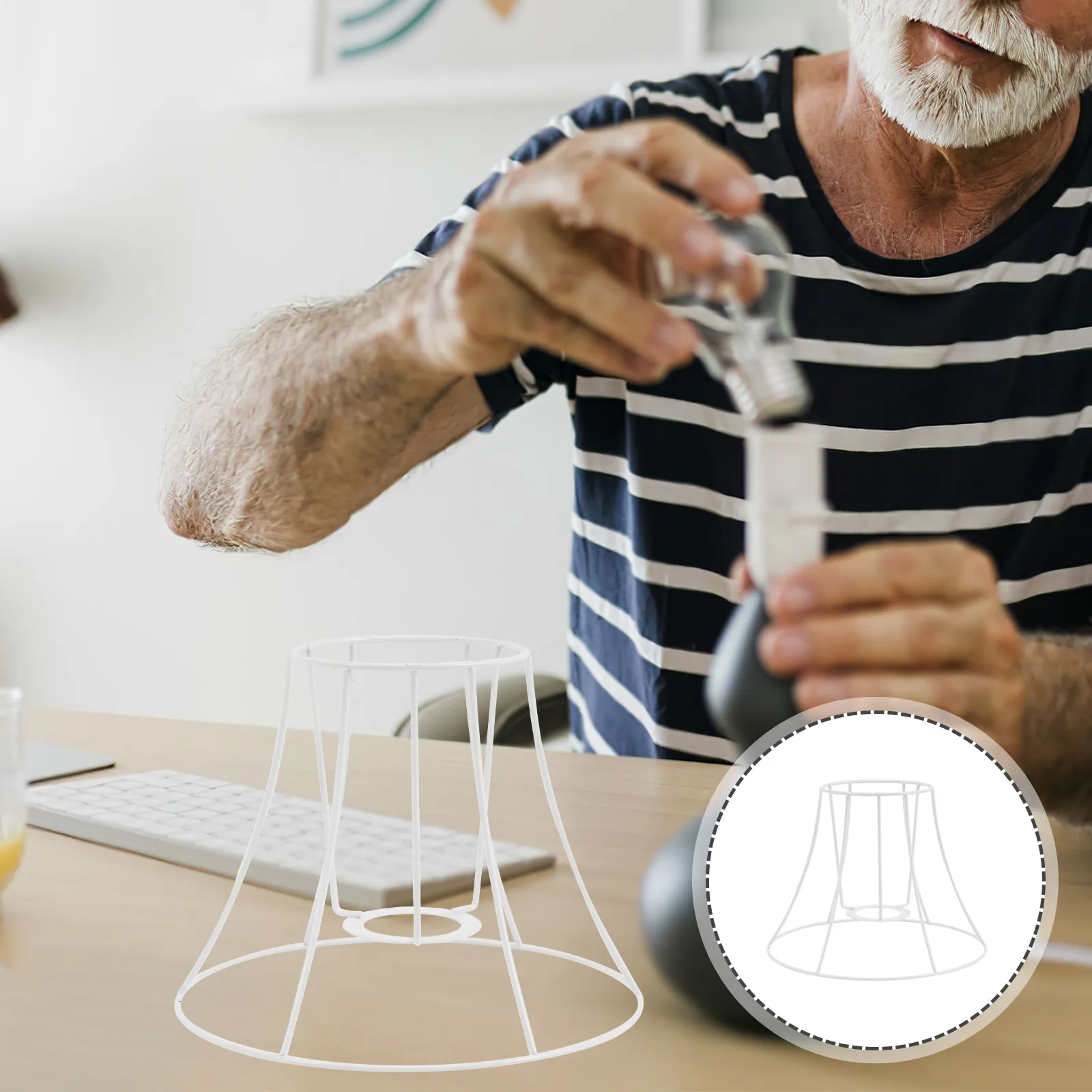 鉄製ランプシェードフレーム金属-diy-ランプシェードブラケットテーブルランプフレーム頑丈な防錆ランプシェードラックライトシェードホルダー