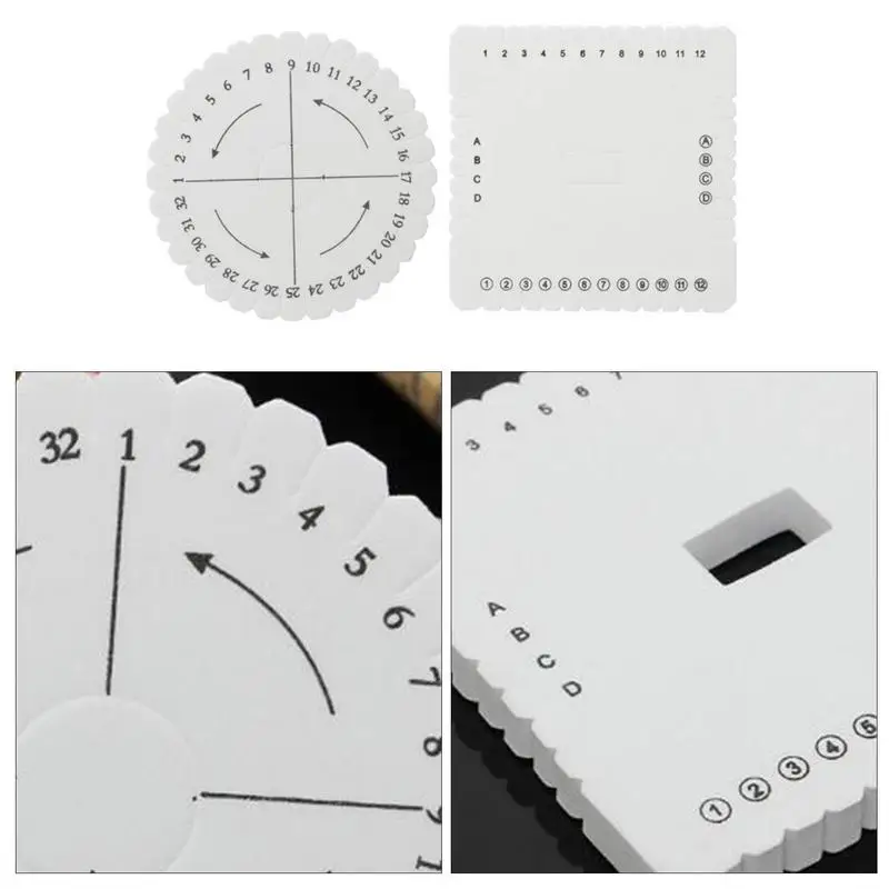 2Pcs Braiding Disk Round Square Kumihimo Beading Cord Disc Braiding Braided Plate DIYs Bracelet Loom Weaving Board