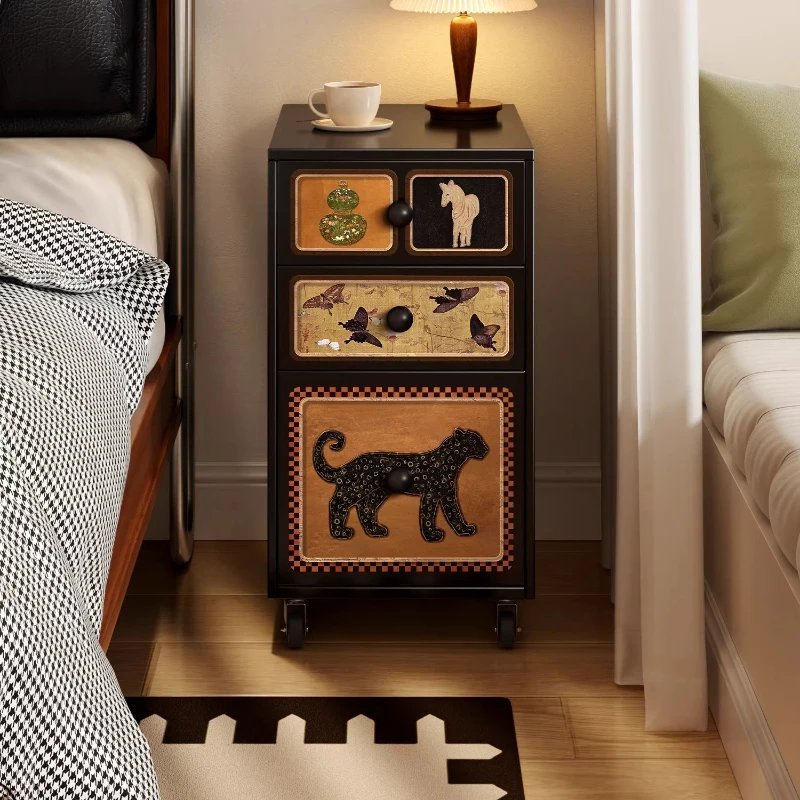 

Medieval steel bedside bedside cabinet Bedroom household removable bedside