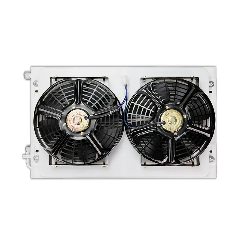 Universal Aluminium Condenser Radiator Cooling Fan Assembly 14'' x 23'' for Vans Hot Street Rod Bus Truck Pickup AC Conditioner