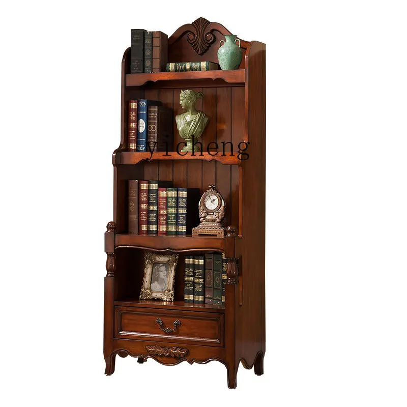 

XL Bookcase Solid Wood Bookshelf Multi-Layer Child Storage Cabinet Locker Floor