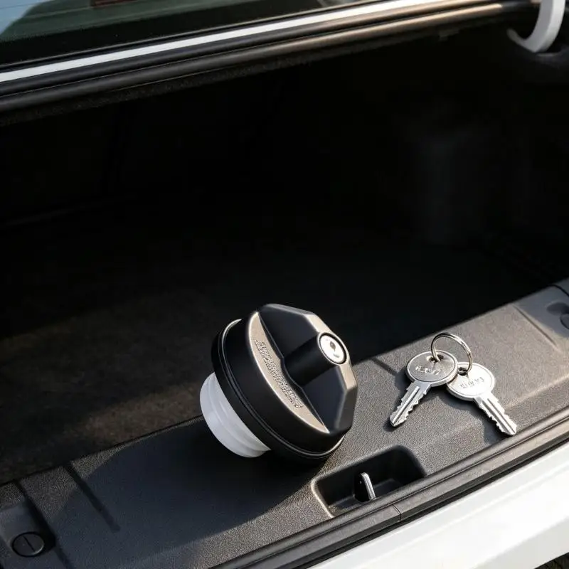 J0MA 12495845 Black Locking Gas Cap Cover with 2 Keys for Vehicle Maintenance