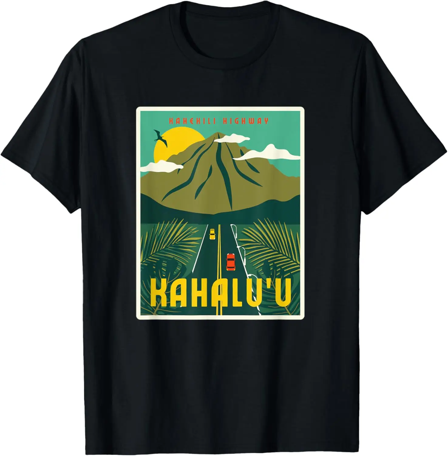 

Retro Kahalu'u Kahekili Highway Vintage Poster T-Shirt