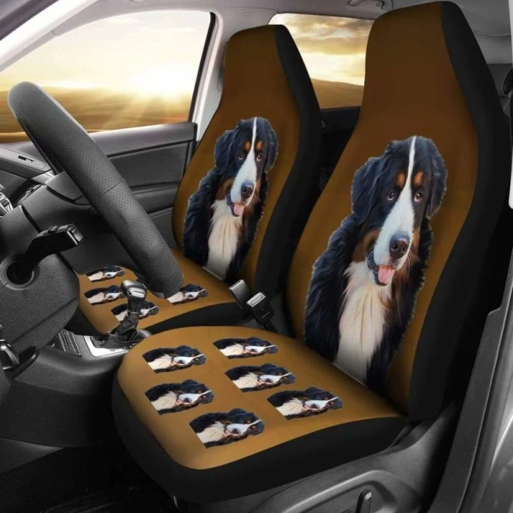 Bernese Mountain Dog Car Seat Covers Pack of 2 Universal Front Seat Protective Cover