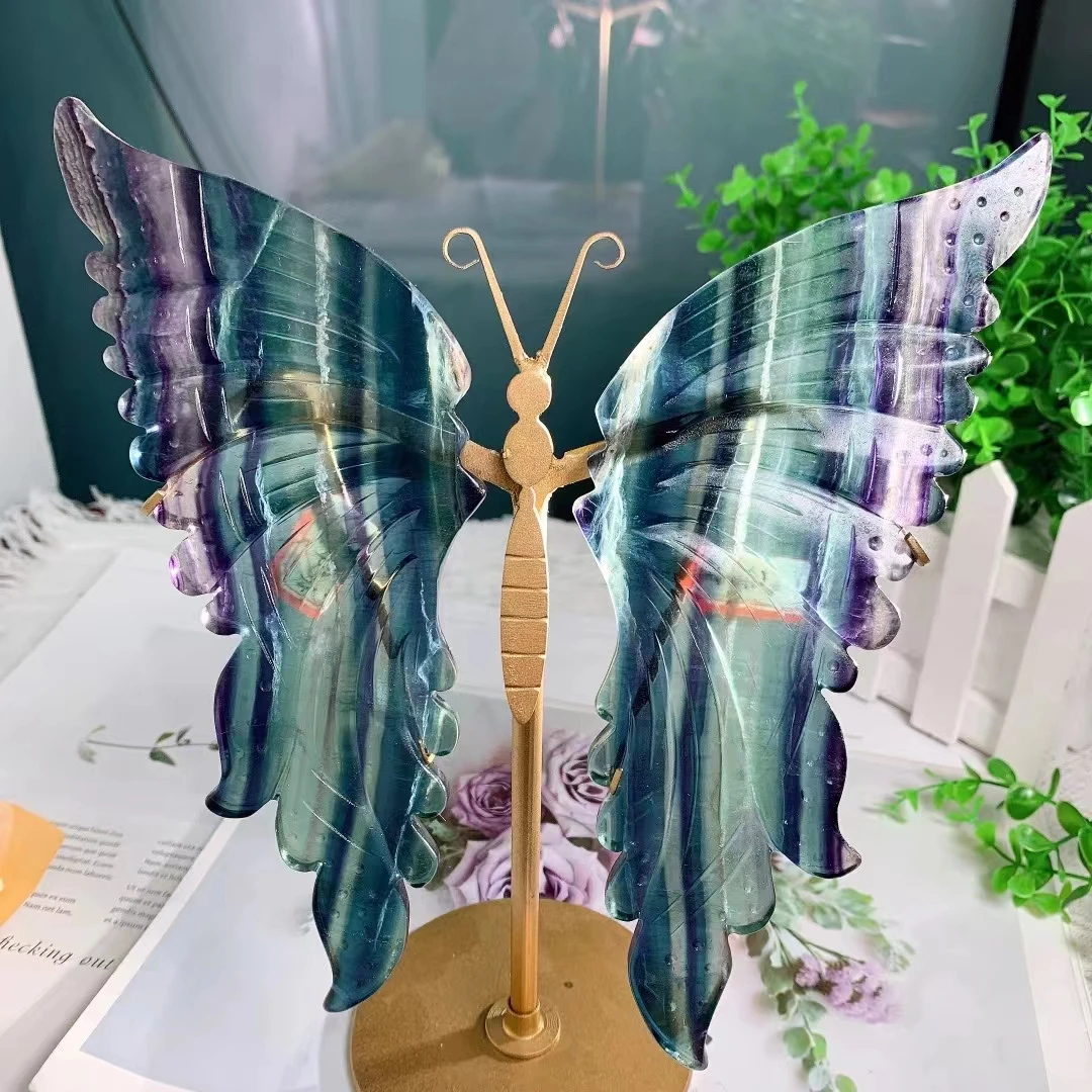 High Quality  Large Size Natural Crystal Crafts Crystal Carving Butterfly Wings For Sale