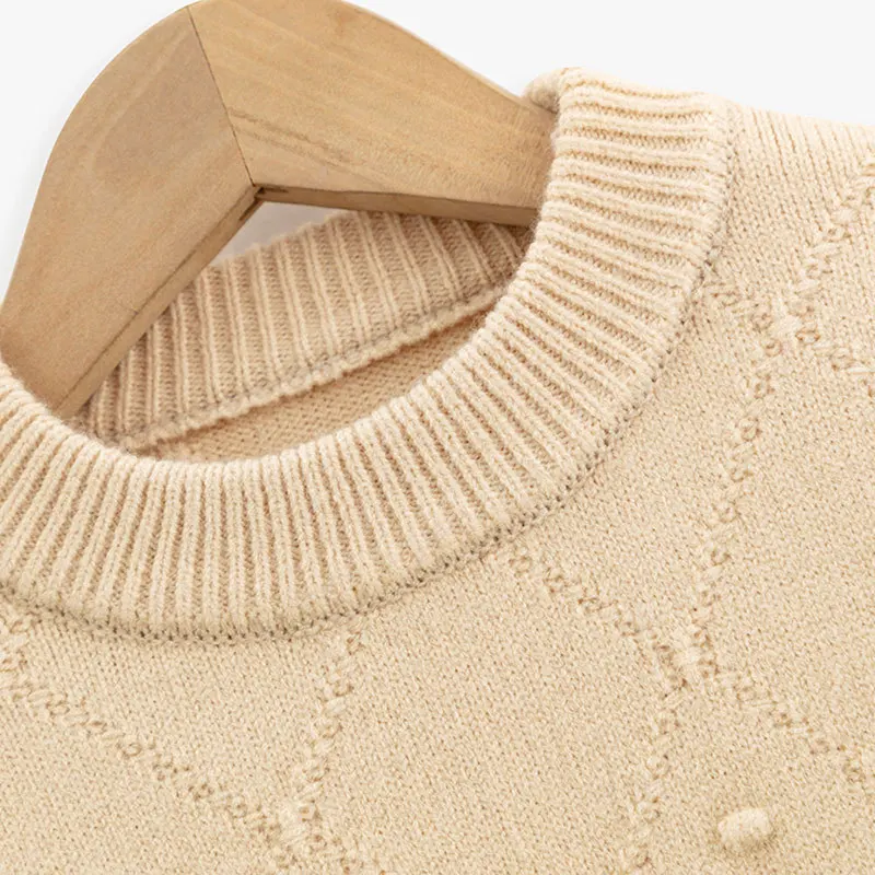 Factory direct sales 2024 new autumn and winter European and American children's pullover sweater girls baby bottoming knitted