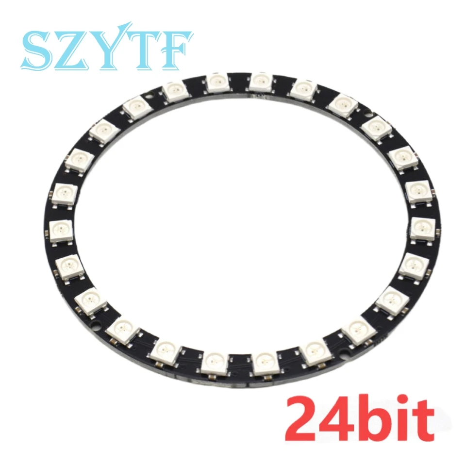 1/3/4/7/8/12/24/32/40/64-Bit ws2812 RGB LED-Ring eingebaute Vollfarb-Antriebs laternen runde quadratische intelligente Entwicklung