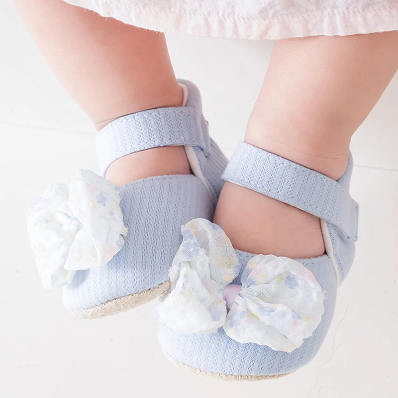 EWODOS Infant Baby Girls Moccasins Cute Floral Print Bowknot Soft Sole Flat Shoes Prewalker Anti-Slip Shoes First Walker Shoes