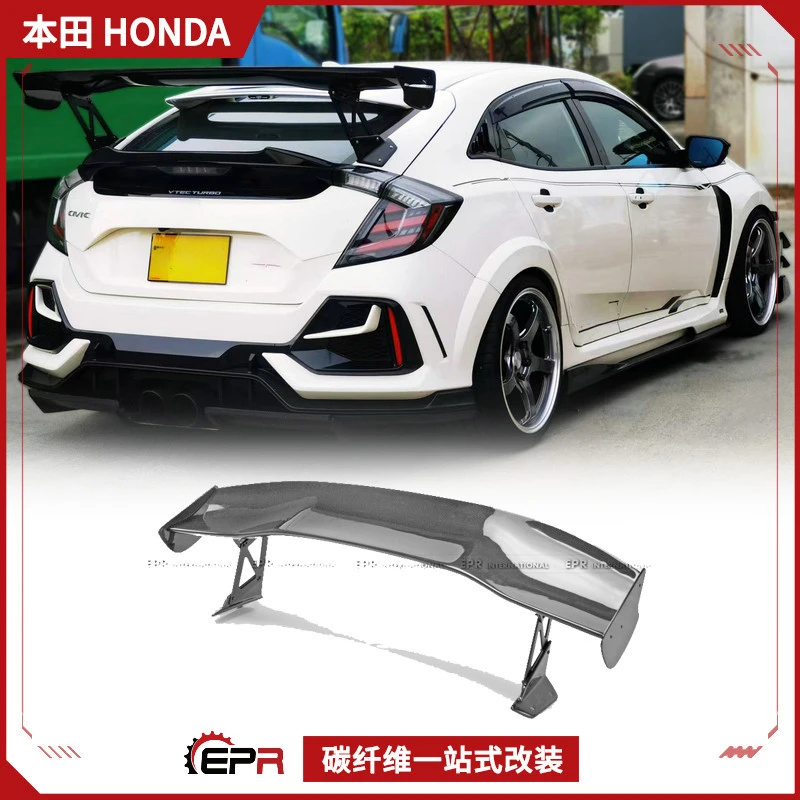 

Wisdom Workshop JS-Style Carbon Fiber Lightweight GT Spoiler Wing - Fits Honda Civic FK8 FK7 Type R