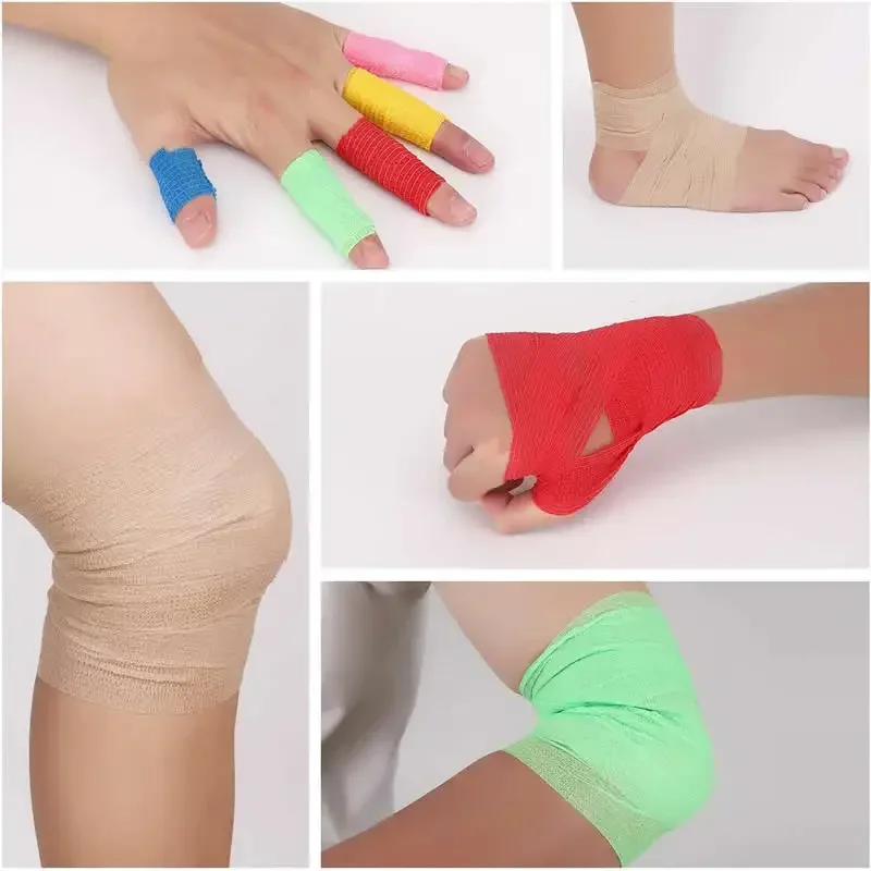 1-4 rolls Self Adhesive Bandage Breathable Cohesive Bandage Vet Wrap Athletic Elastic Stretch Sports Tape for Wrist Ankle Knee