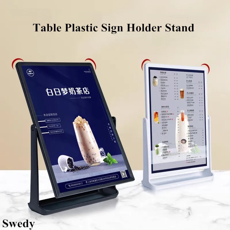 A5 148x210mm Table Plastic Sign Holder Stand Photo Picture Poster Frame Desktop  Restaurant Bar Menu Paper Holder