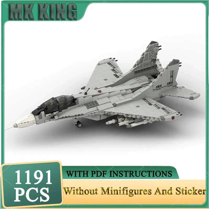 Fighter Series Moc Building Bricks 1:35 Scale MiG-29 Model Technology Modular Blocks Construstion DIY Assembly Toy Holiday Gifts