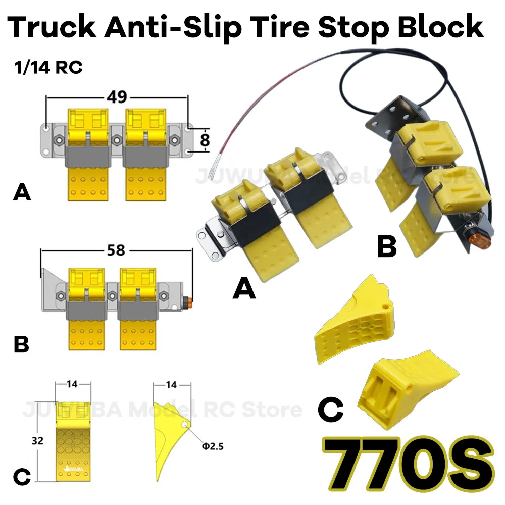 RC-Truck Rad-Gummiblock Rutschfester Radstopper Schieberegler LKW-Reifenstopp-Block für Tamiya 1/14 RC-Truck Autoteile Spielzeug