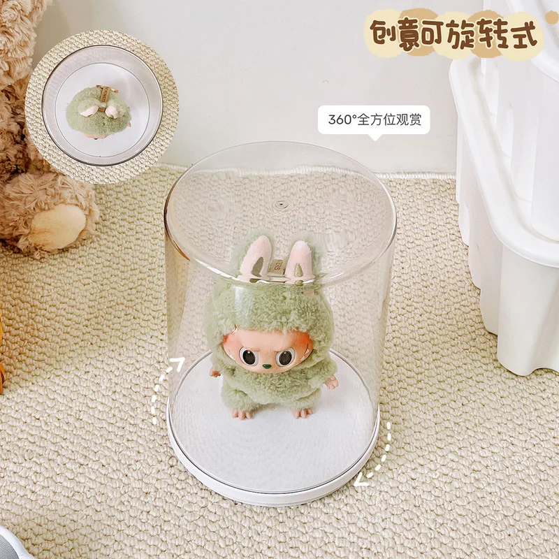 Labubu Handmade Rotating Display Cabinet Blind Box Stand Single Storage Solution for Bubble Mart Collectibles
