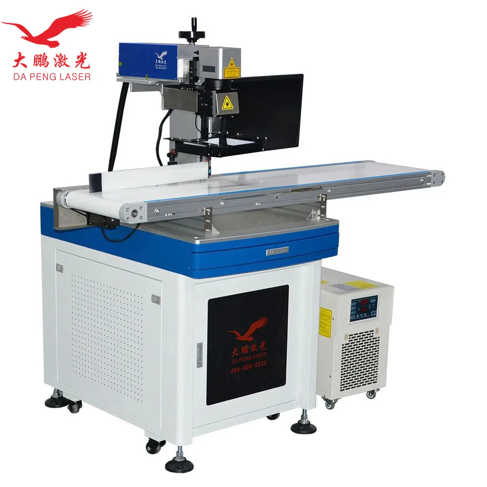 Visual Positioning Automatic Focus UV Online Flying Fiber Laser Marking Machines with Touch Screen Control Laser Marker