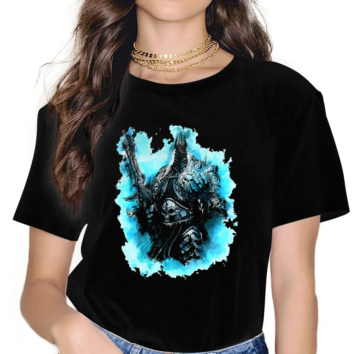 Blue Power Women T-Shirt Wereld Van Warcraft Fashion T-Shirt Met Korte Mouwen En Ronde Hals T-Shirt Cadeau Idee Kleding