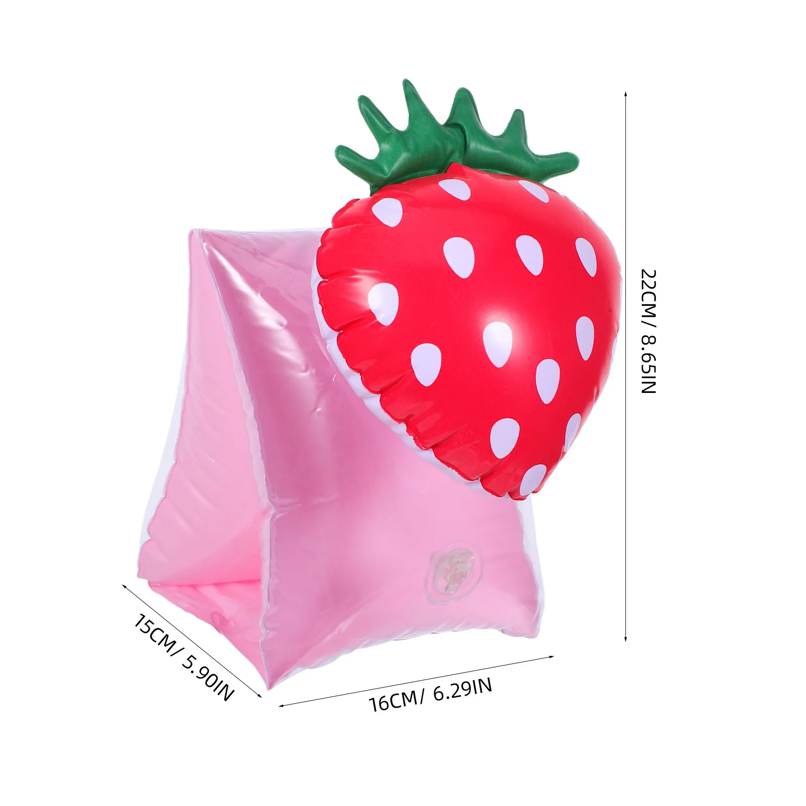 1 Pair Inflatable Baby Swimming Arm Band Strawberry Pattern Children Floaties Safe Pool Training Arm Float for Toddlers Summer