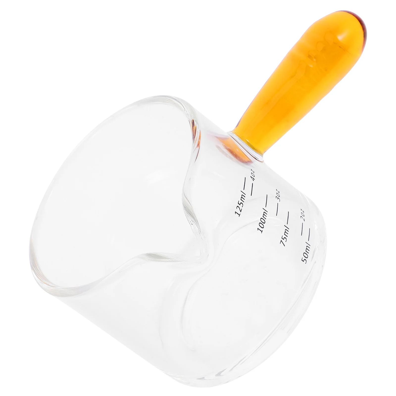 

Multi-Function Coffee Cup Clear Glass Milk Pitcher Anti-Scalding Handle Design Measuring Cup for Espresso Milk Sauce Vinegar