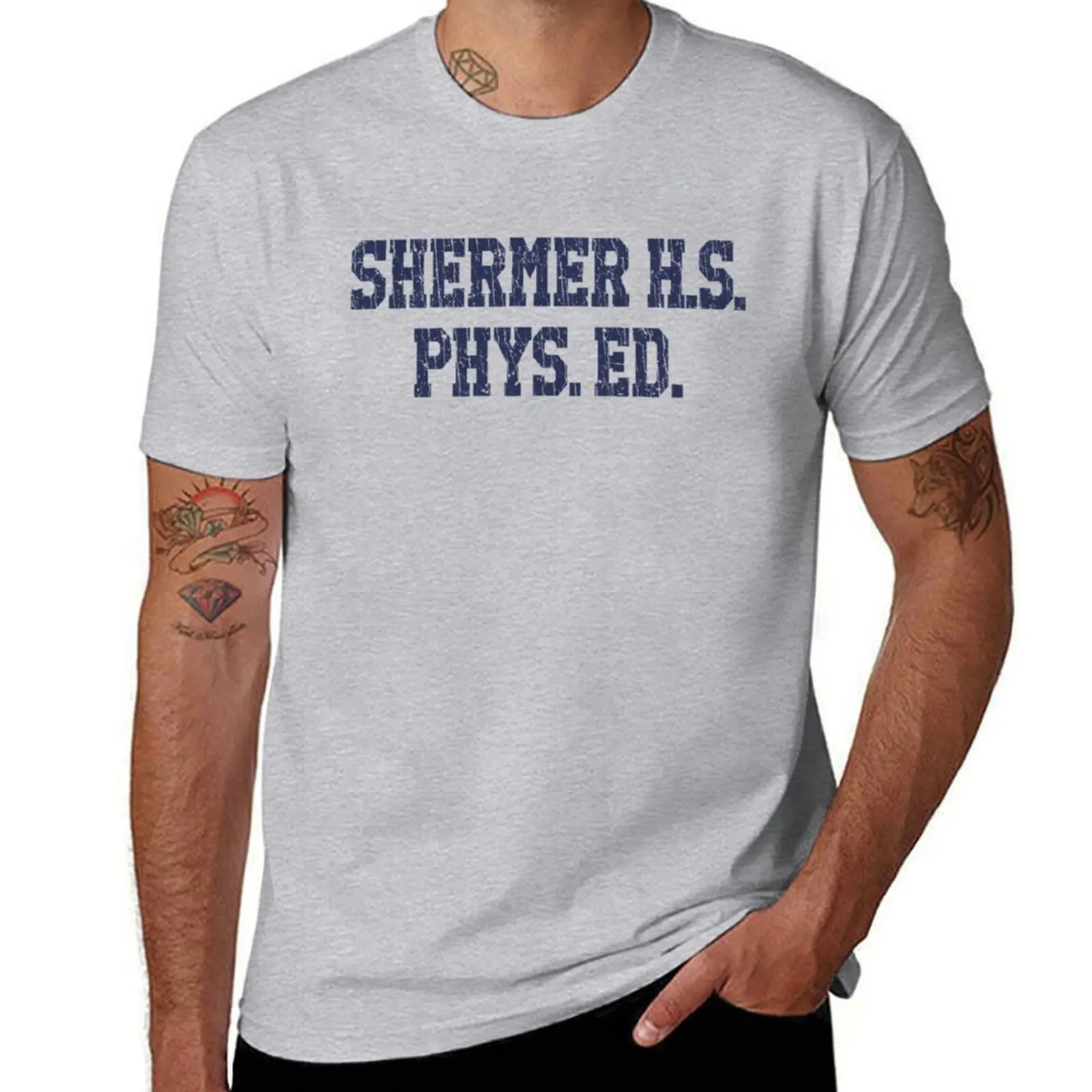 Shermer High School Phys. Ed. 1985 T-shirt cute tops oversized boys animal print Blouse mens clothing