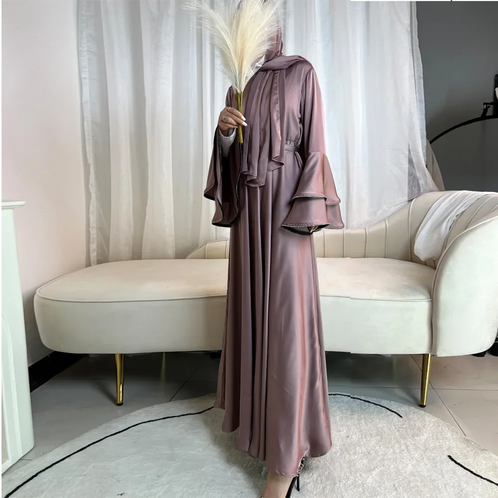 Luxury Diamonds Dubai Abaya Satin Kaftan Women Muslim Hijab Dress Turkey Caftan Morocco Femme Islam Jalabiya Eid Ramadan Abayas