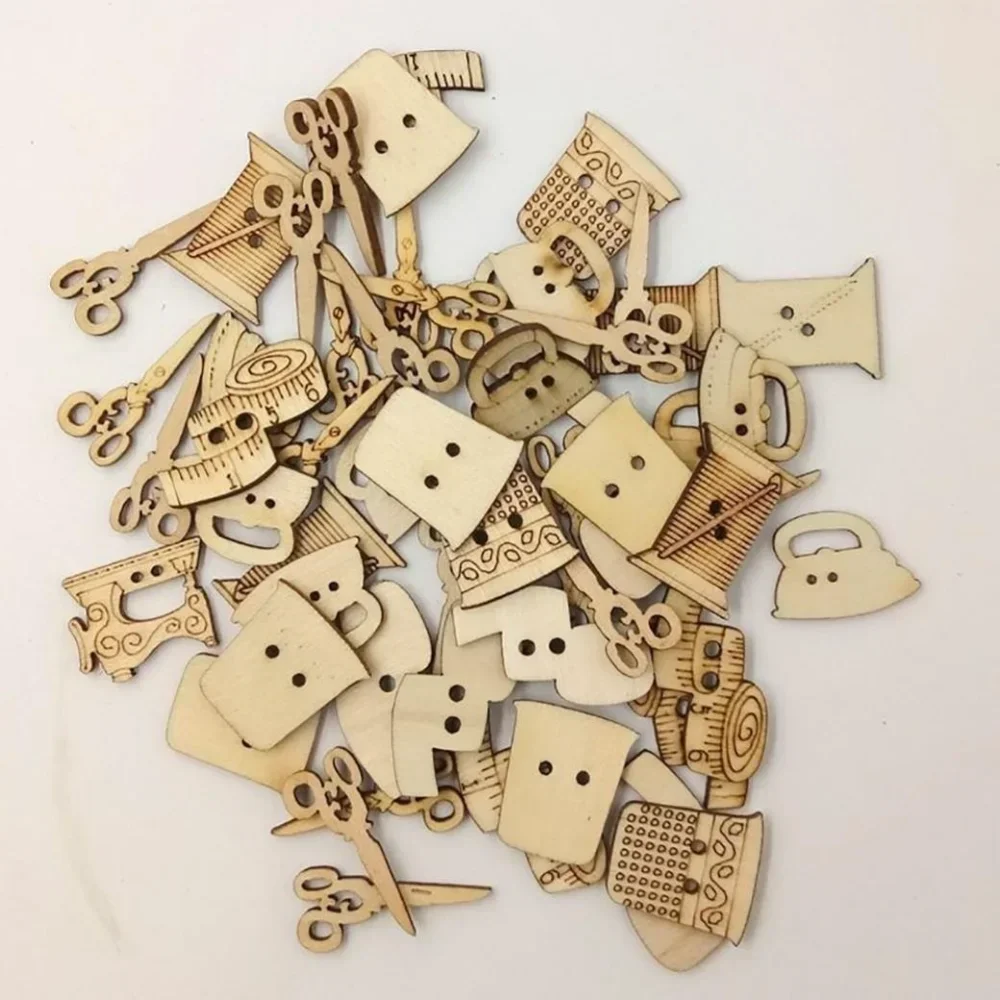 50Pcs New Laser Engraving Wood Chips （Random Shape）