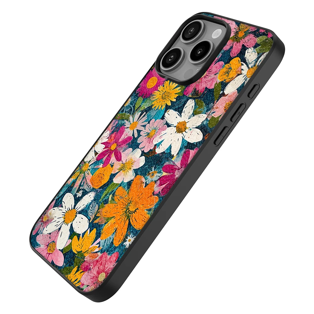 Leather Back Cover Case for iPhone 6 6S Plus 7 8P SE2 X XS MAX XR 11 Pro 12 13 mini 14 Plus 15 Pro Max with Flower Painting Draw