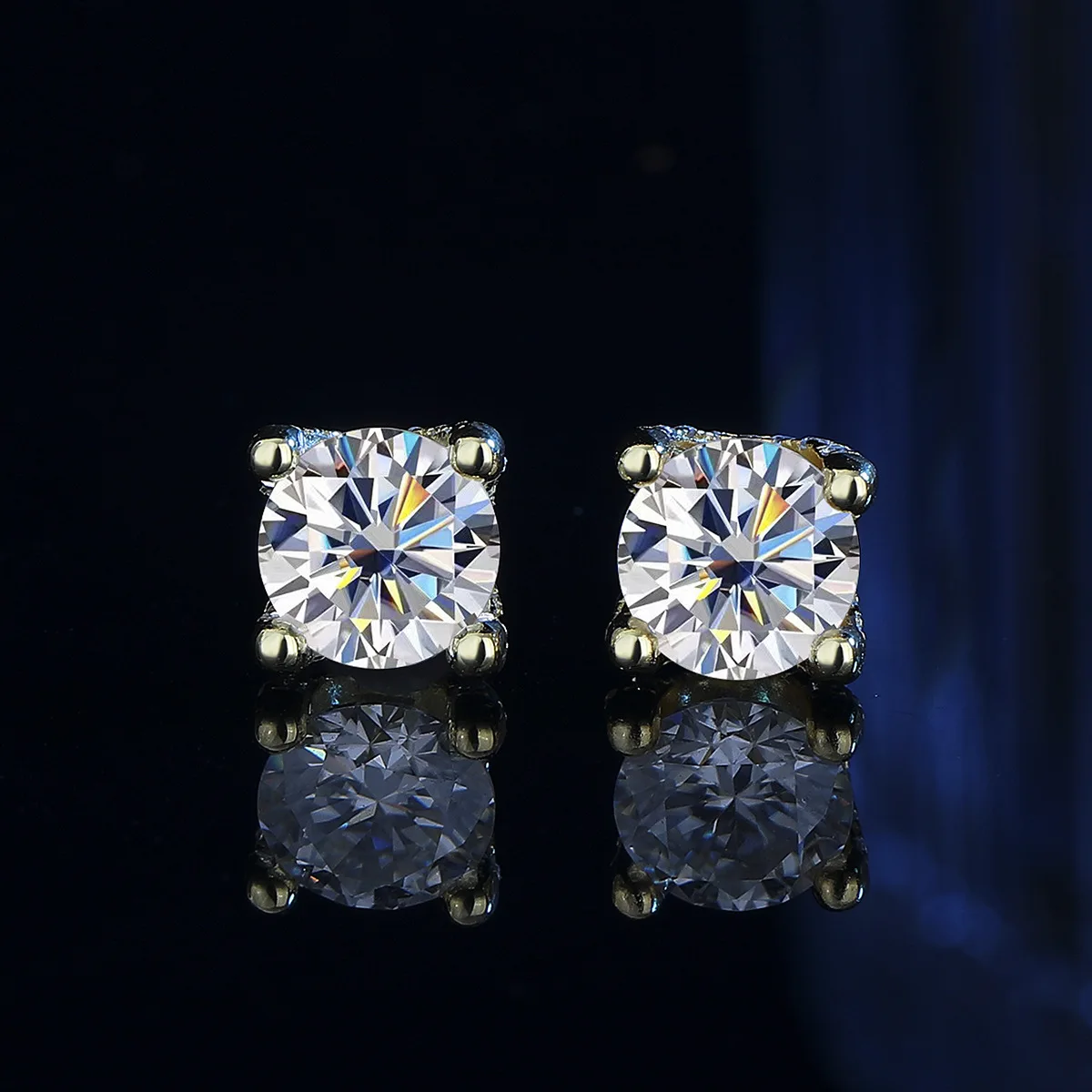 JH 0.5CT 1CT S925 فضة مويسانيتي وأقراط للنساء الرجال مشرقة الأذن مجوهرات D VVS1 غرامة مجوهرات مختبر الماس #3