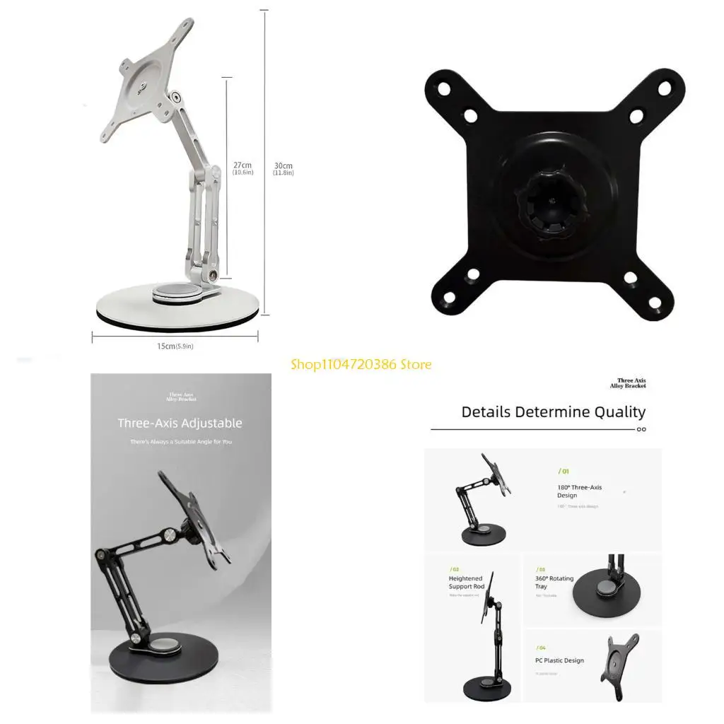 k0ea-aluminum-computer-monitor-screen-holder-with-3axis-adjustment-and-space-saving
