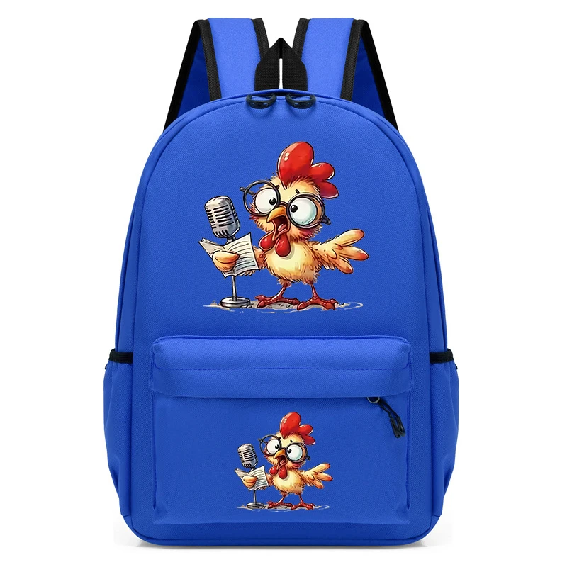 Mochilas escolares para niñas, bolsa de nailon con diseño de pollo y acuarela, para estudiantes, guardería