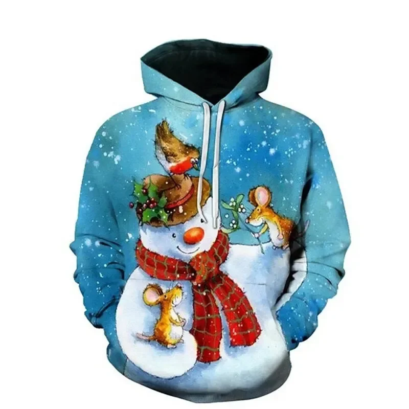 Christmas Men's funny sweatshirt unisex 3D printed Winter Snowman Santa Claus printed men adult hoodie Harajuku fashion pullover