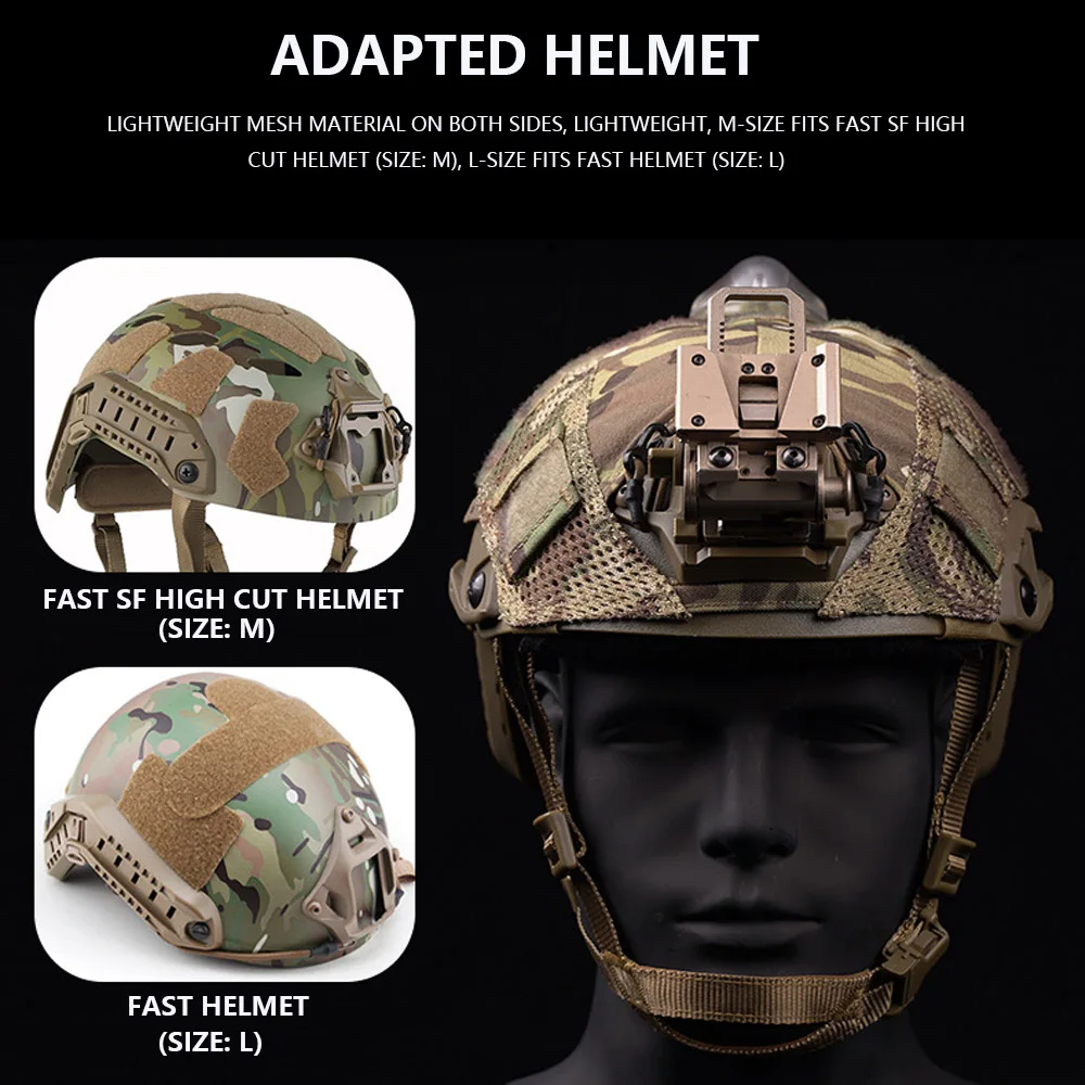 Tactical Airsoft Helmet Cover  camo for MH PJ BJ OPS-Core Militar Explosion Proof Fast Helmet M/L Size Breathable Mesh Cover