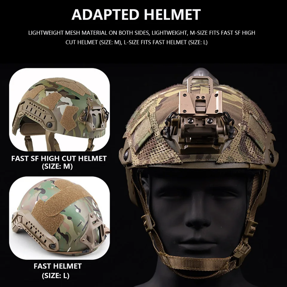 Airsoft戦術ヘルメットカバー,通気性メッシュカバー,防爆,m,lサイズ,mh